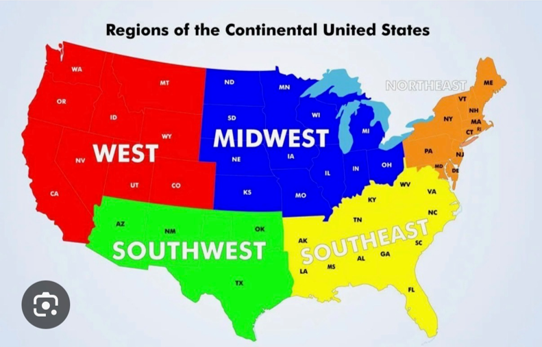 Regions map